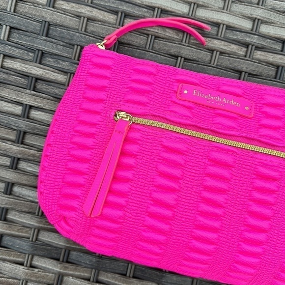 Elizabeth Arden Hot Pink Ruched Cosmetic Case - Picture 3 of 16